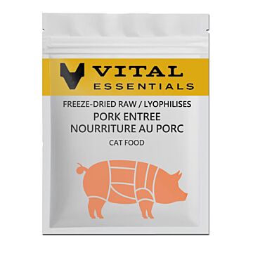 Vital Essentials Cat Food - Freeze-Dried Mini Patties - Pork (Trial Pack)