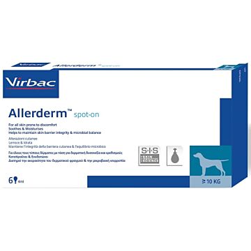 Virbac Allerderm Spot On Skin Repair for Medium & Large Dogs & Cats > 10kg (6 x 4ml)