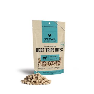 Vital Essentials Dog Treat - Freeze Dried Beef Tripe Nibs 14oz