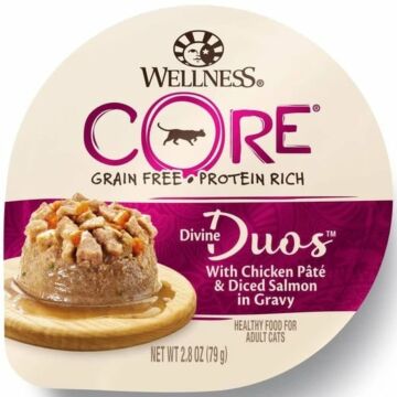 Wellness Divine Duos Wet Cat Food - Chicken Pate & Diced Salmon 2.8oz