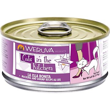 WERUVA Grain Free Cat Canned Food - La Isla Bonita with Mackerel & Shrimp Recipe ( 3 oz )