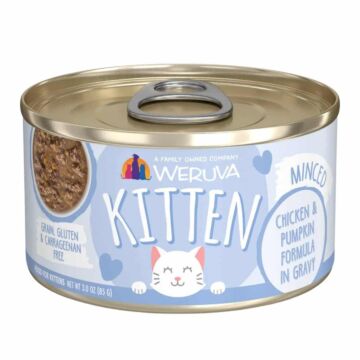 WERUVA Kitten Wet Food - Grain Free Minced Chicken & Pumpkin Formula in Gravy 3oz