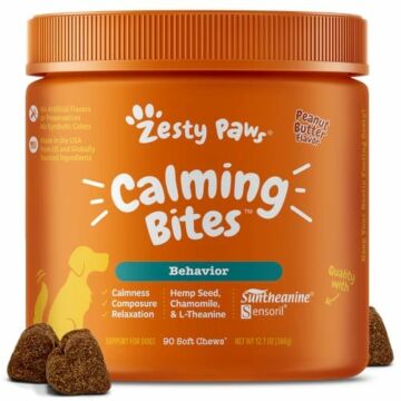 Zesty Paws Dog Supplement - Behavior Calming Bites - Peanut Butter Flavor