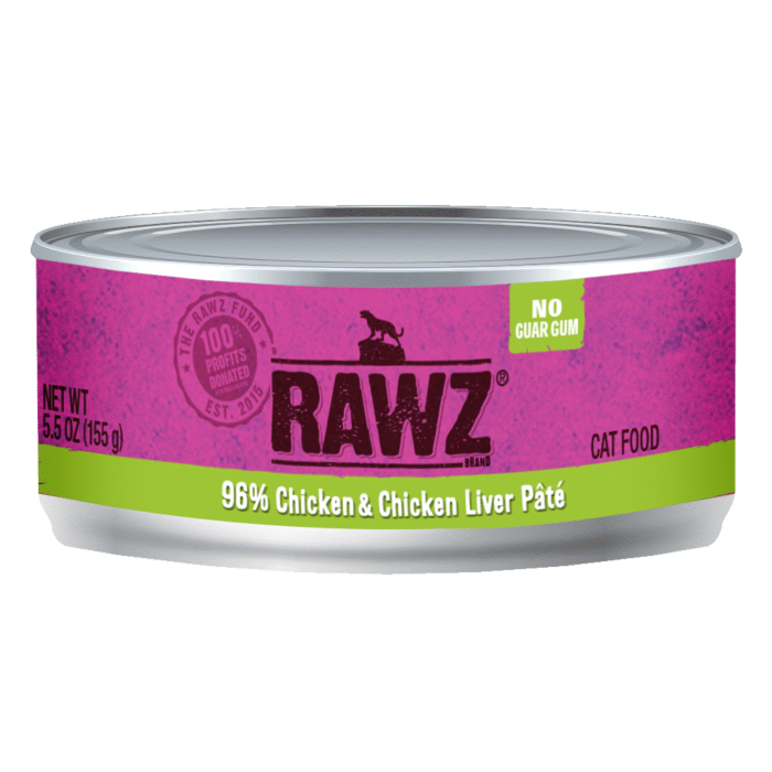 Rawz Cat Canned Food 96 Chicken Chicken Liver Pate 155g