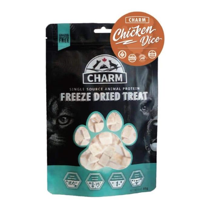 CHARM Cat & Dog Treat - Freeze Dried Chicken Dice 40g