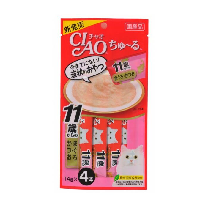 CIAO Senior Cat Treat (SC-74) - Churu Tuna + Skipjack puree 14gx4