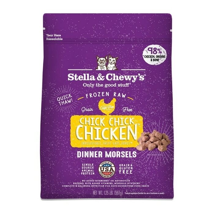 Stella Chewys Cat Food Frozen Raw Dinner Morsels Chick Chick