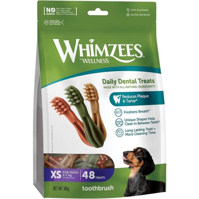 Whimzees Dog Dental Treat Toothbrush Extra Small 5 15lbs