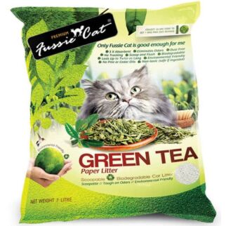 fussie cat cat litter paper green tea 7L