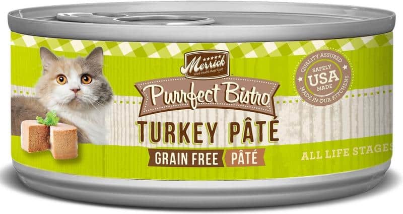 Merrick Cat Canned Food Purrfect Bistro Grain Free Turkey Pate